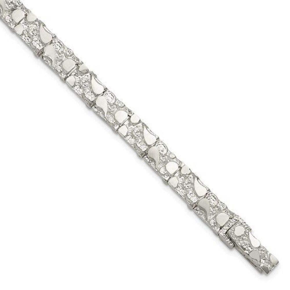 New Sterling Silver 7mm Nugget Bracelet